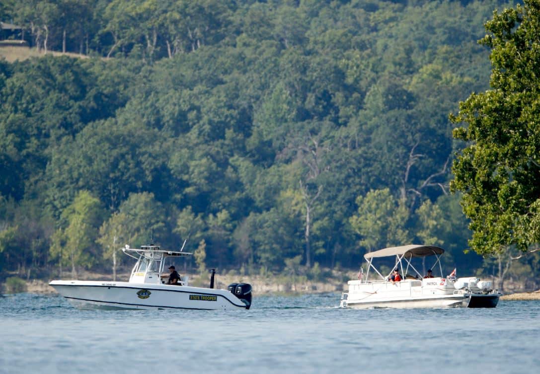 Emergency workers patrolled an area on Friday near to where the vessel capsized the night before.