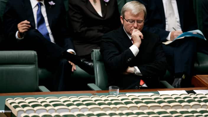 Kevin Rudd moments before his apology speech in 2008