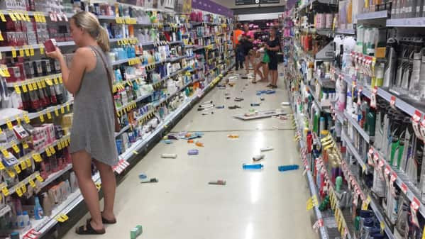 The impact of the earthquake is felt by shoppers in Western Australia.