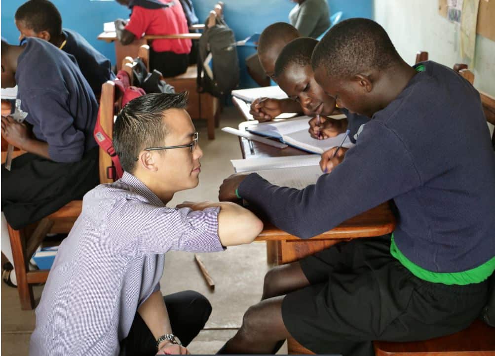 Australian maths teacher Eddie Woo in Uganda. 