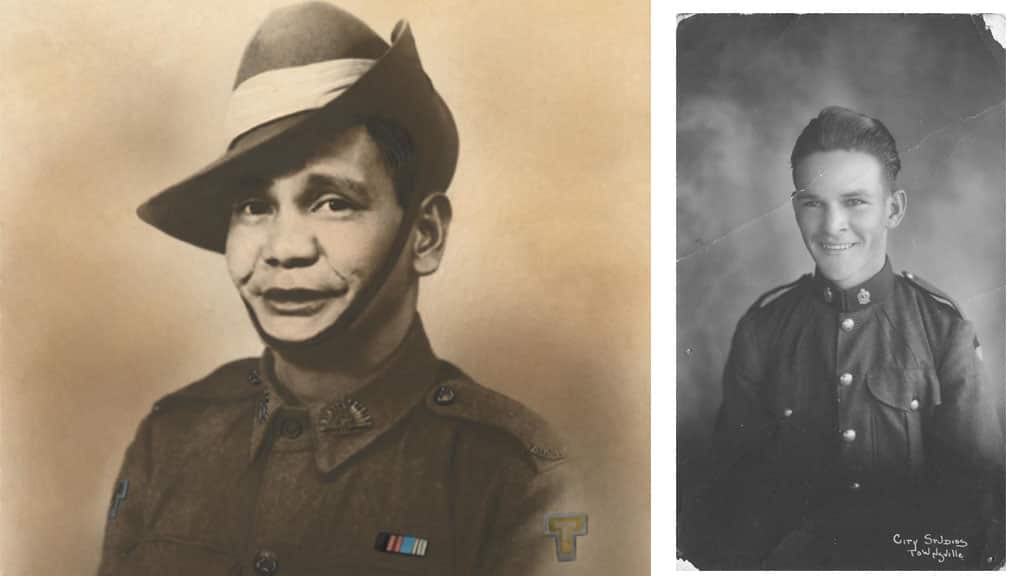 Portraits of Eddie Albert and Gordon Wallace at the start of WWII.