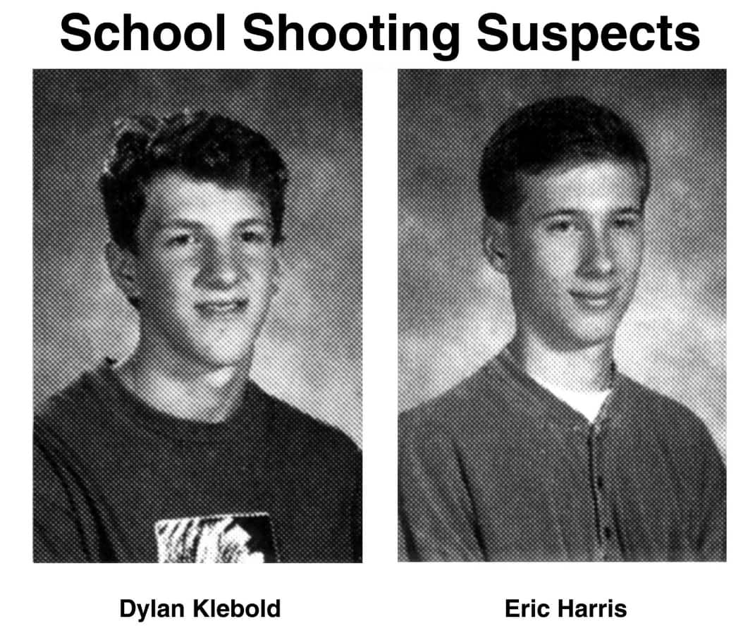 1998 yearbook photos from Columbine High School in Littleton, Colo., of Dylan Klebold and Eric Harris.