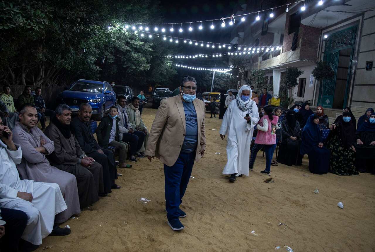Al Jazeera journalist Mahmoud Hussein after being released by the Egyptian authorities.