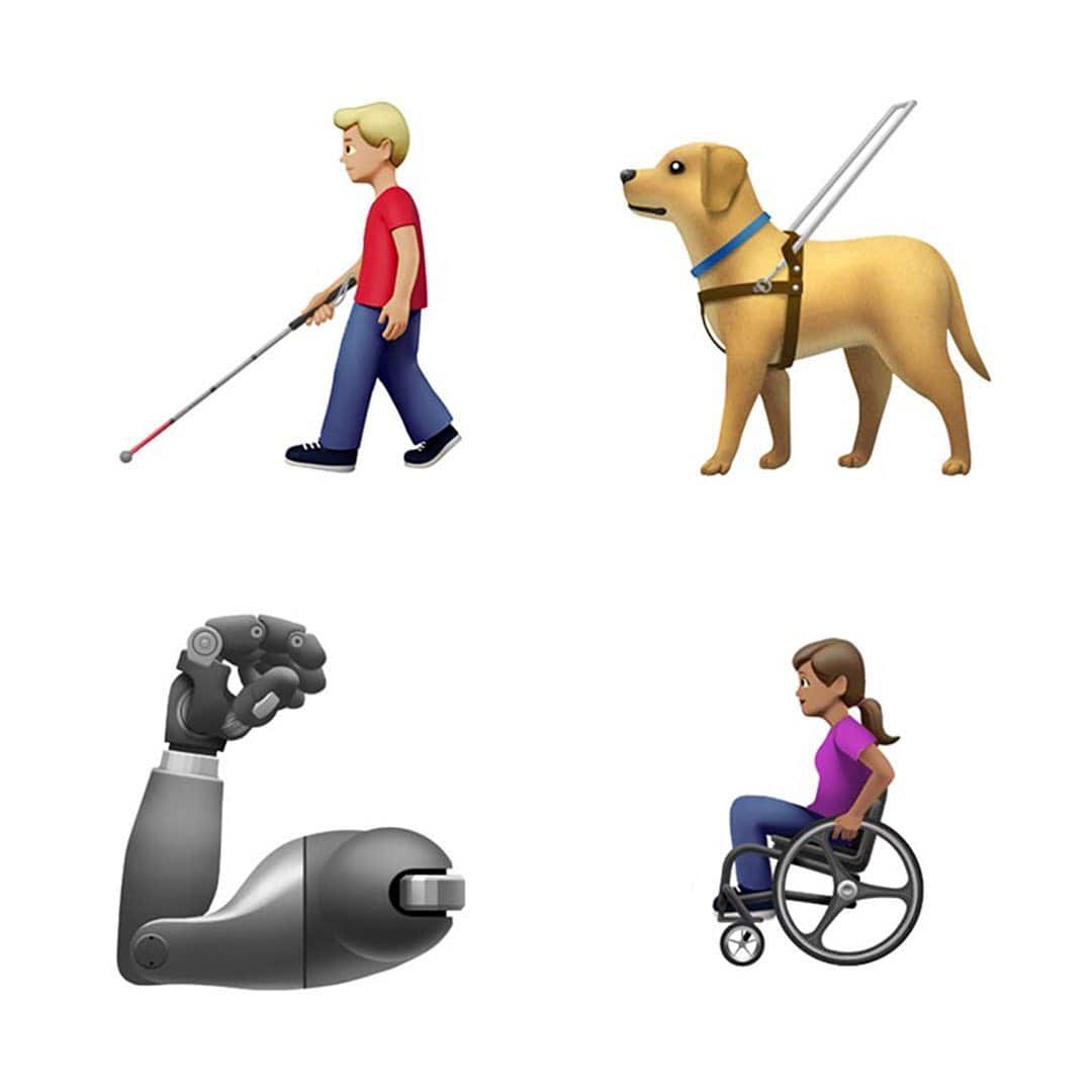 Apple has launched a range of new emojis, including gender-neutral characters and people with disabilities.