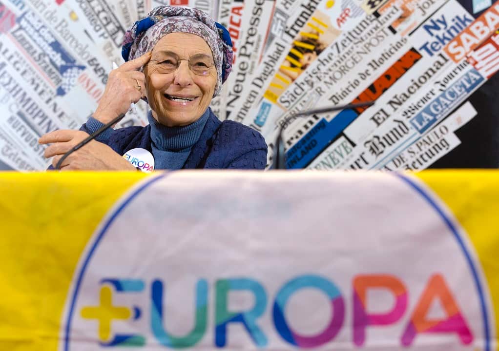 Emma Bonino, leader of the ' +Europa ' (More Europe) party.