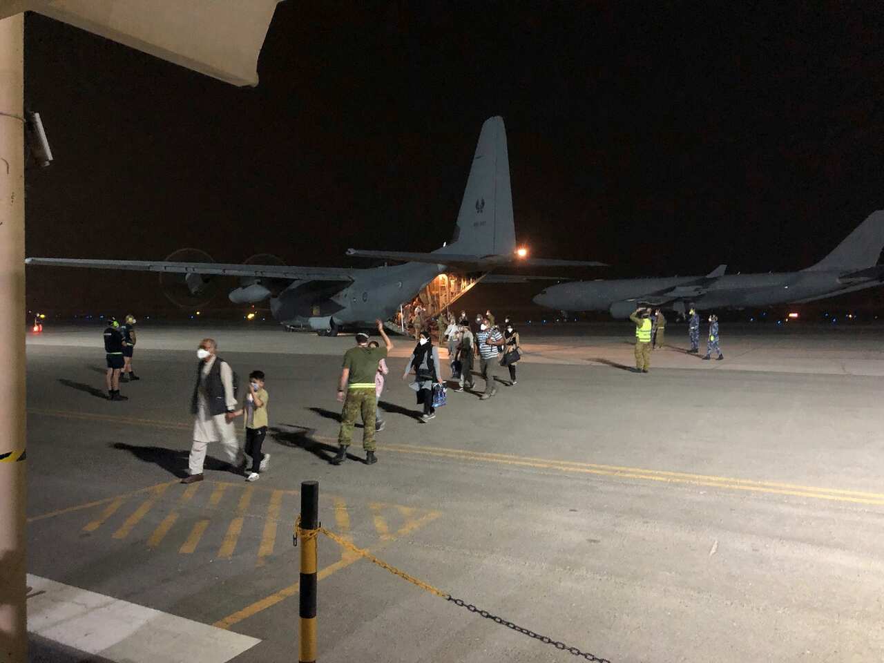 An Australian RAAF C-130 Hercules plane has successfully evacuated 26 people from Kabul airport. 