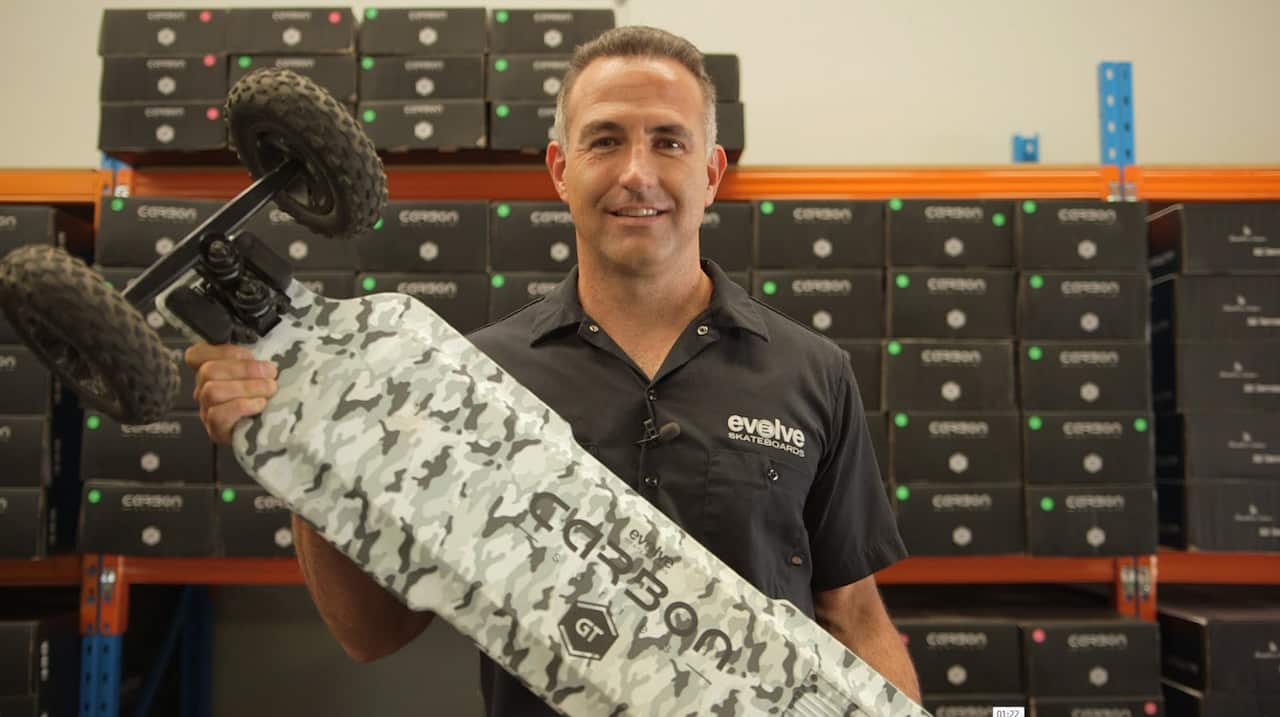 Jeff Anning co-founded Evolve Skateboards with his wife, Fleur.