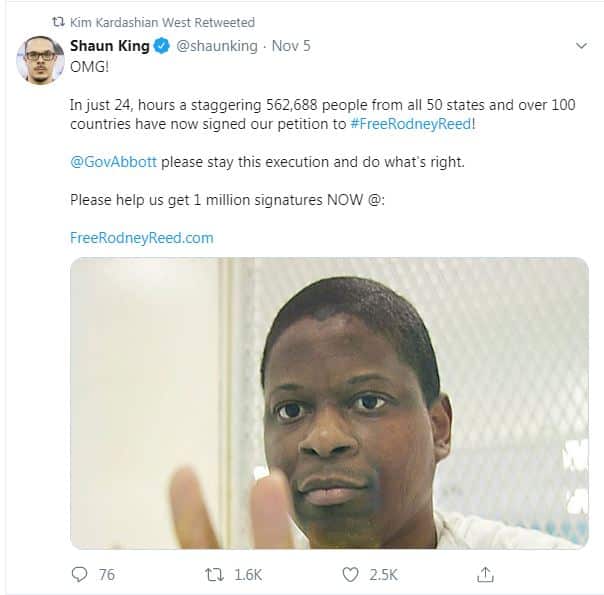 Kim Kardashian's retweet.