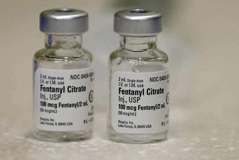 Small vials of fentanyl, a new drug being tried by law enforcement for lethal injections.