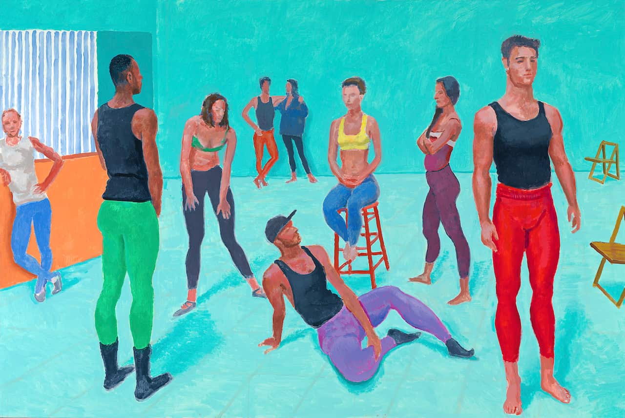 "THE GROUP XI, 7-11 JULY" 2014ACRYLIC ON CANVAS48 X 72"© DAVID HOCKNEYPHOTO CREDIT: RICHARD SCHMIDT
