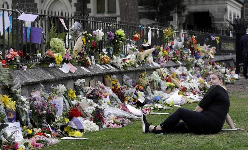 The floral tributes at the Christchurch Botanical Gardens.
