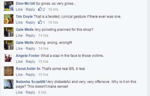 Comments on the Illinois Council Against Handgun Violence Facebook post about the raffle (Facebook)