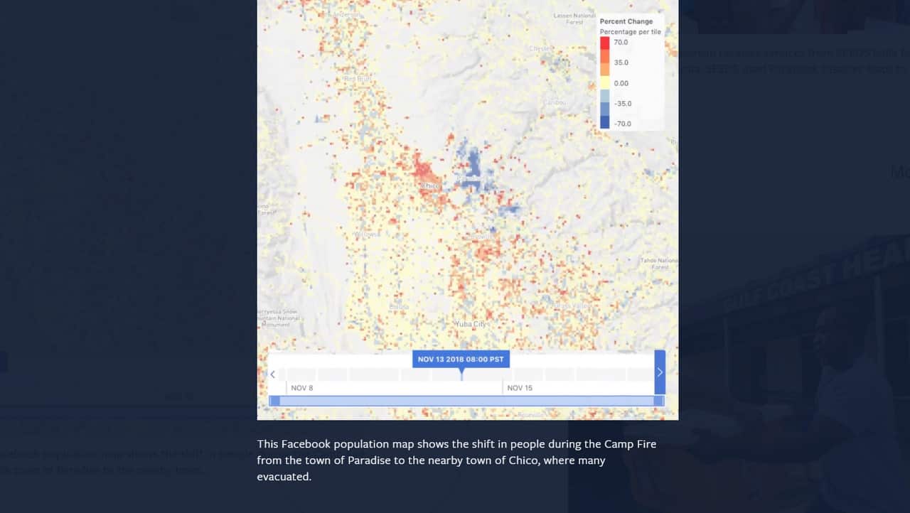 An example of how Facebook maps have been used in aid efforts.