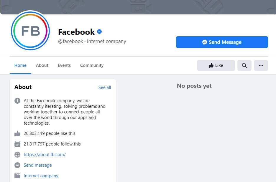 How Facebook's page appeared to viewers in Australia on Thursday morning, 18 February.
