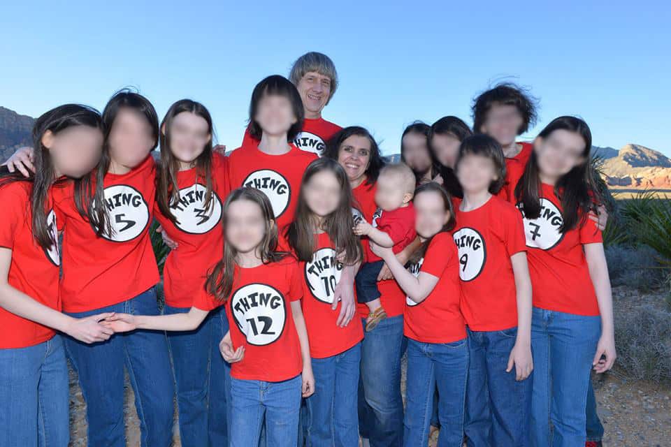 The couple's 13 children ranged in age from two to 29.