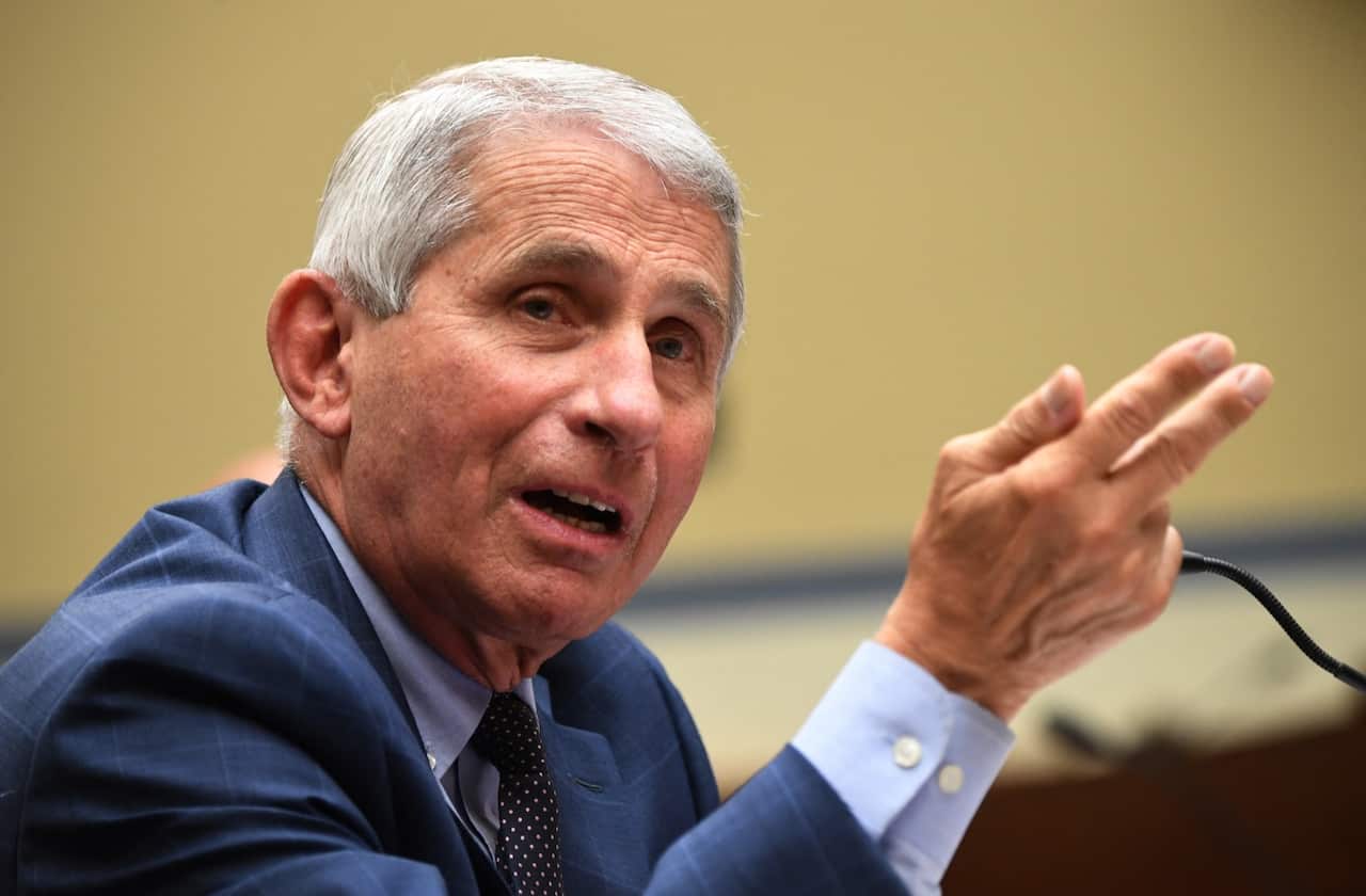 Dr Anthony Fauci, director of the National Institute for Allergy and Infectious Diseases, testifies before a House Subcommittee.