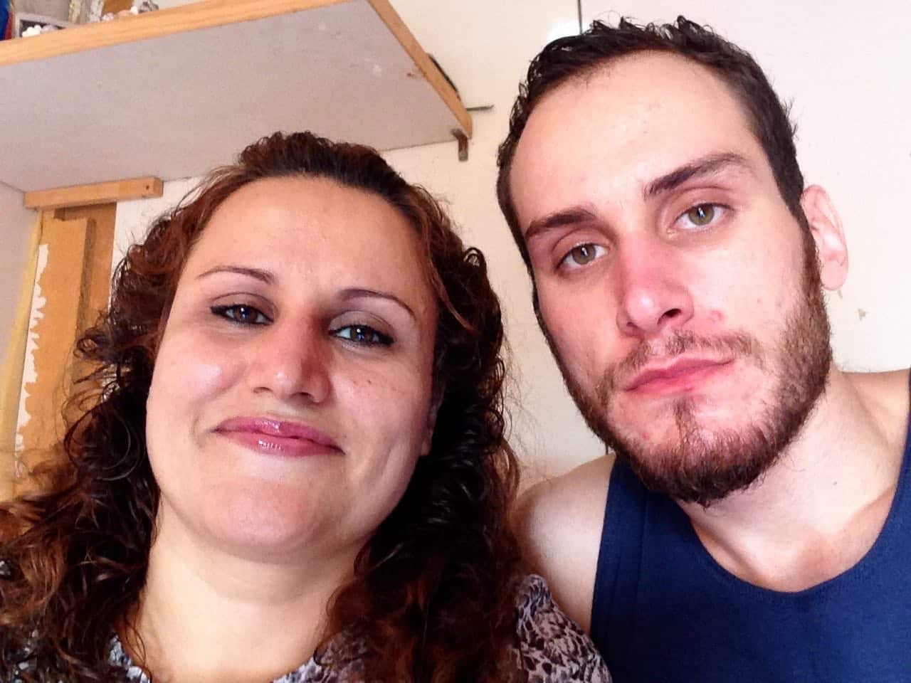 Fazileh Mansour Beigi and her son Fariborz Karami