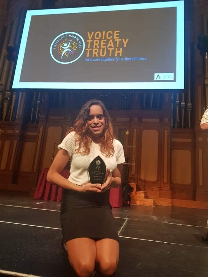 Charlotte Coulthard-Dare at the 2019 NAIDOC South Australia awards.