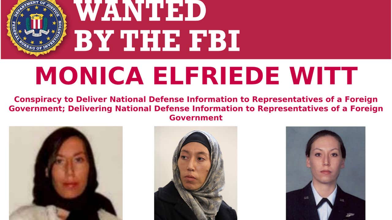 This image provided by the FBI shows part of the wanted poster for Monica Elfriede Witt.  