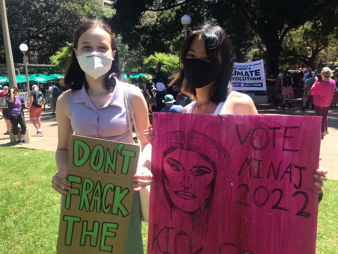 Elaine and Charlotte - both 15 - are here to fight for a better future. “All us young people are talking about it everyday. This is a big issue for us.” 