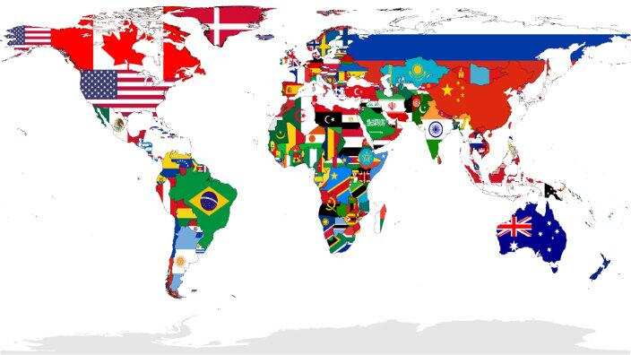 Flag map of the world