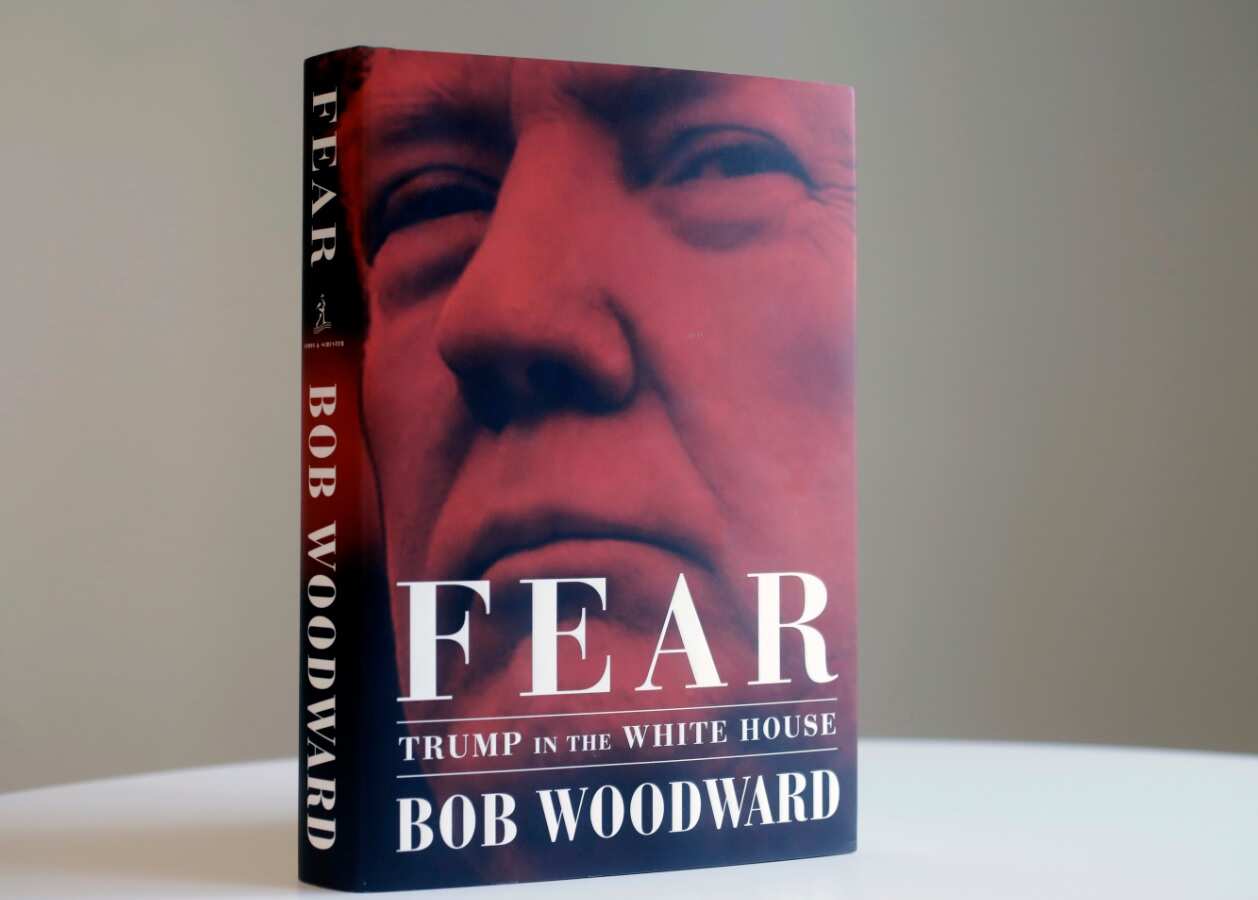 A copy of Bob Woodward's "Fear" is photographed Wednesday, Sept. 5, 2018, in New York.