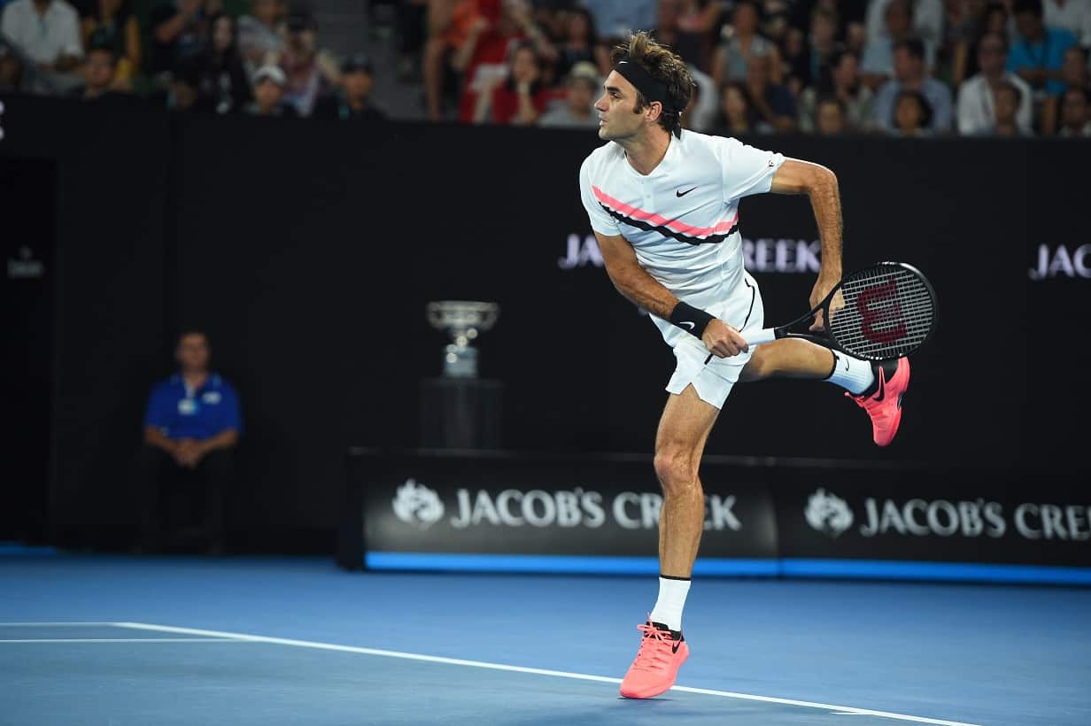 Federer won 3 sets to 2 on January 27, 2018. 