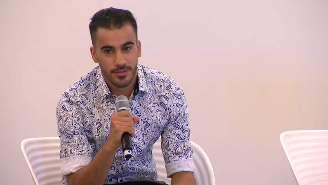 Hakeem Al-Araibi has addressed an audience in Sydney, a month after his return to Australia.