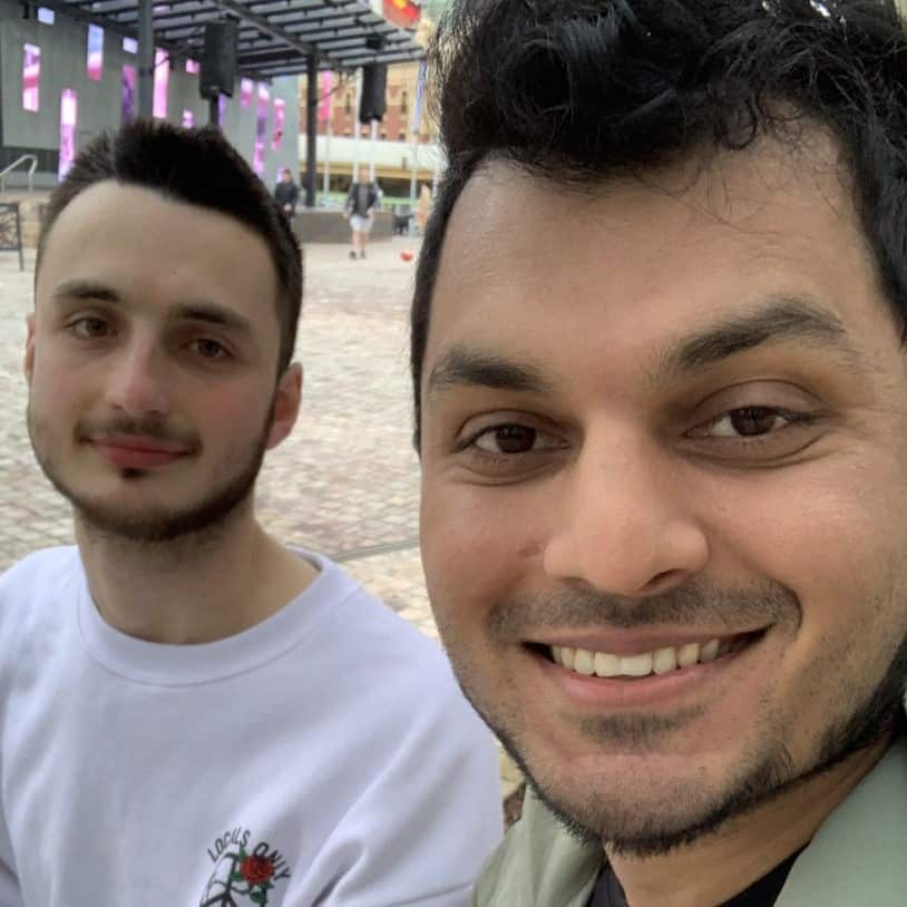 Ashish (R) has been unable to reunite with his partner Justin in Melbourne since March last year.