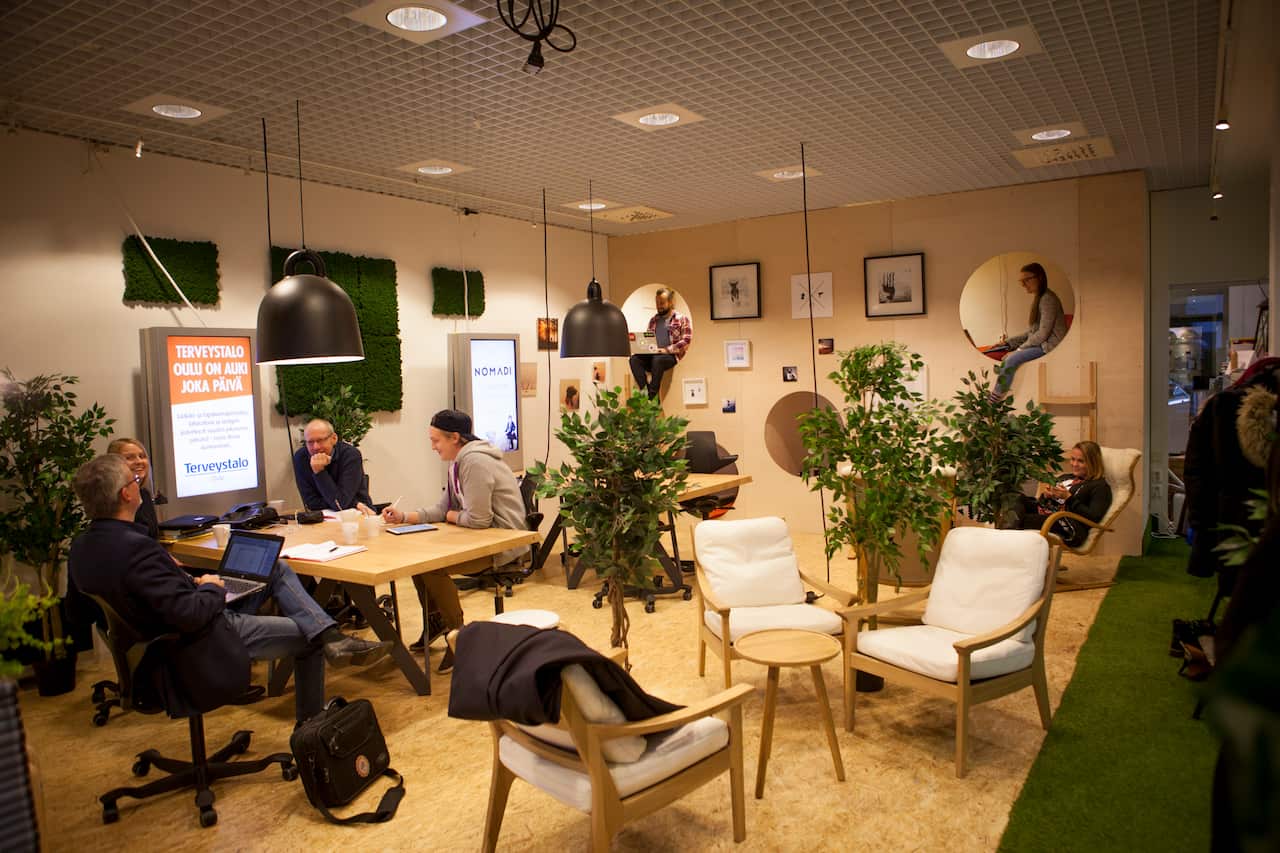 A co-working office space 