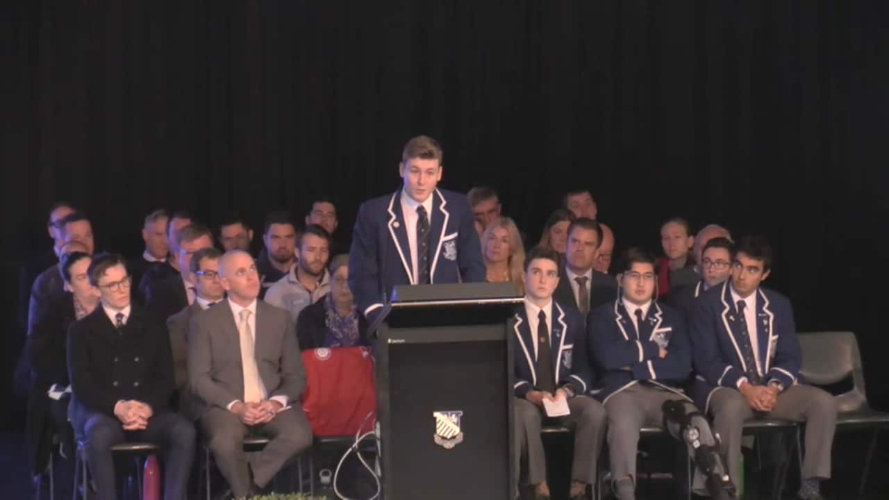 Finn Stannard school speech, June 2018