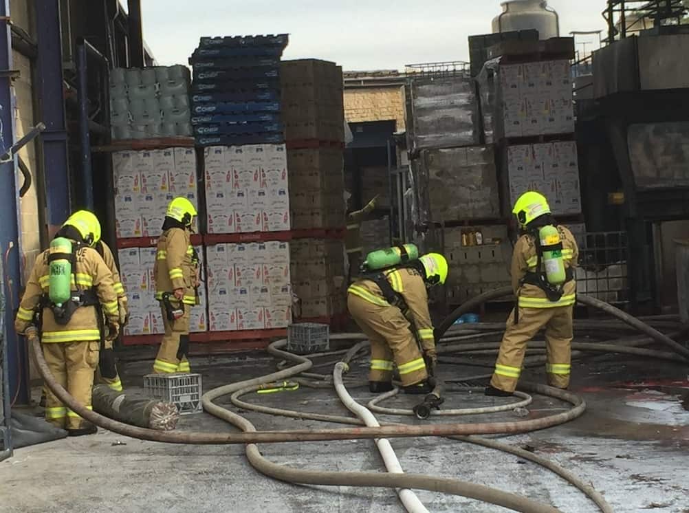 Firefighters inside the factory (NSW Fire and Rescue)