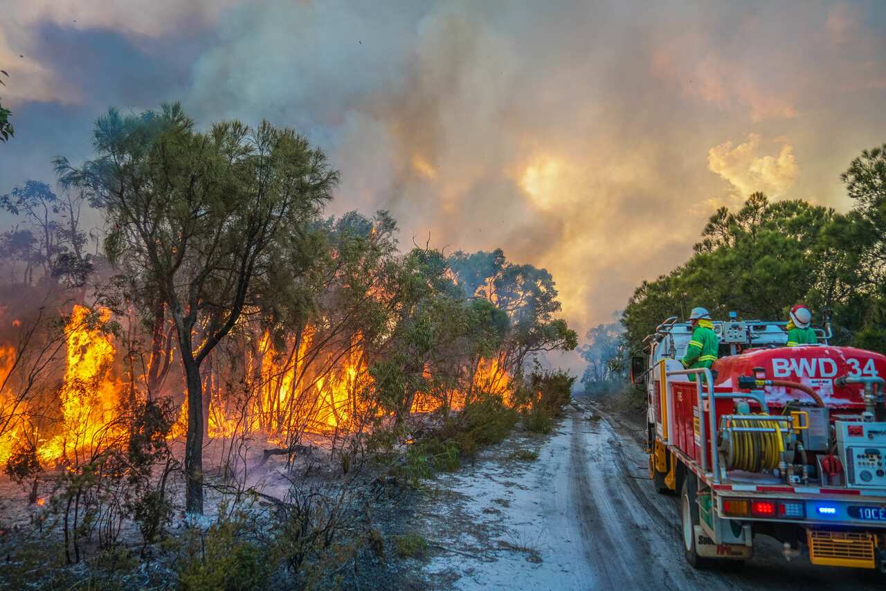 A supplied image of a major bushfire burning through the Leeuwin-Naturaliste National Park, in Western Australia's southwest. Thursday, 9 December, 2021.