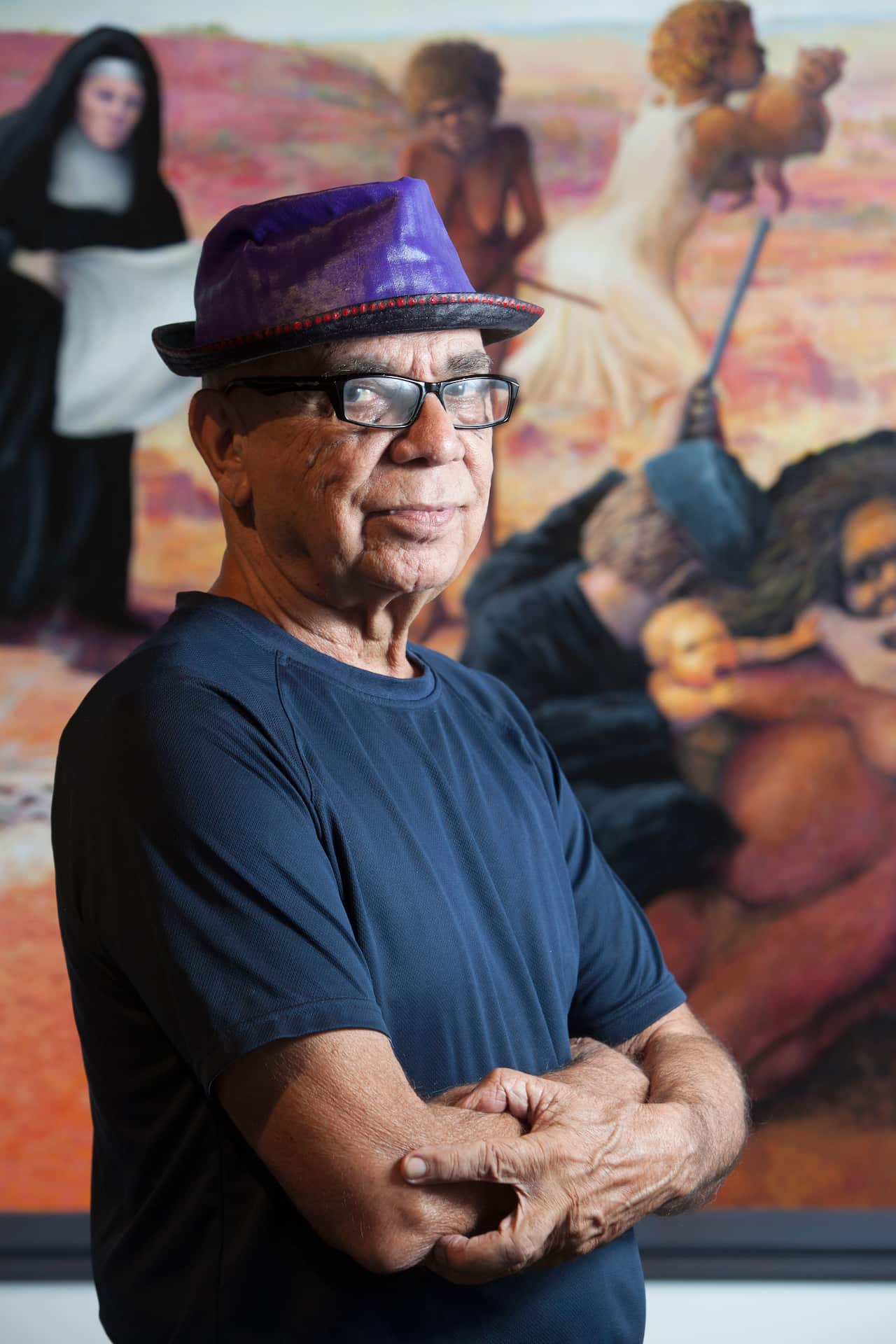 Luritja man Harold Thomas in 2016.