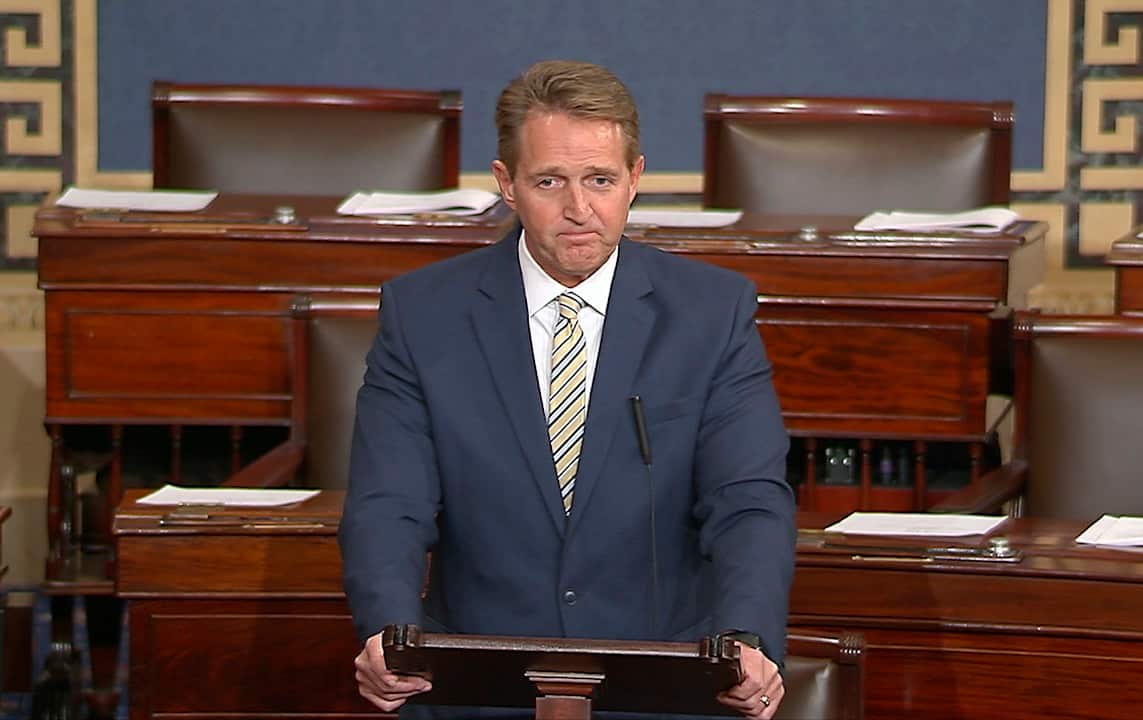 Republican Senator Jeff Flake has called Trump's repeated attacks on the media "shameful" and "repulsive".