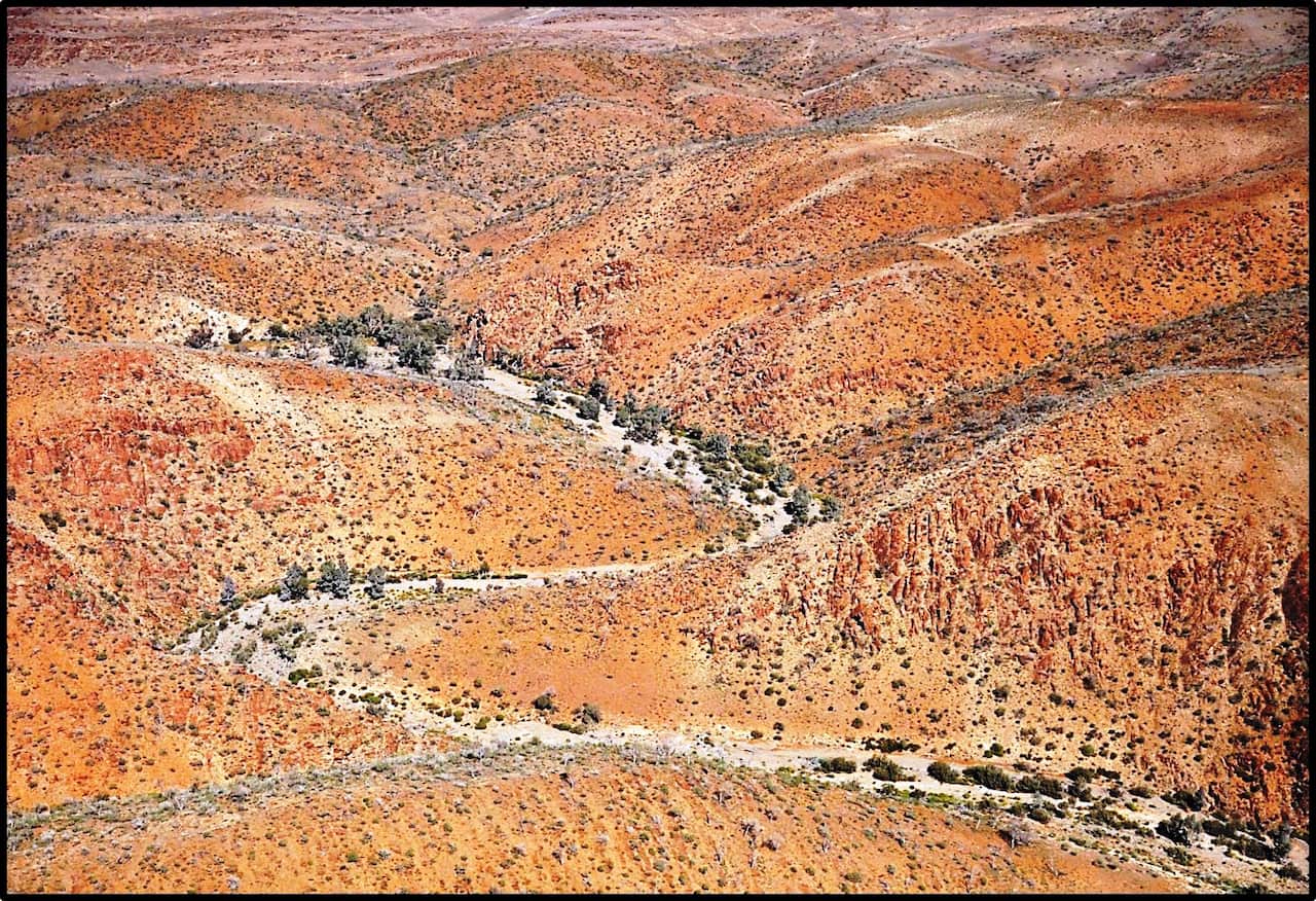 The Warratyi rock shelter in the northern Flinders Ranges in SA. Aboriginal Australians settled in arid parts of the country 49,000 years ago.