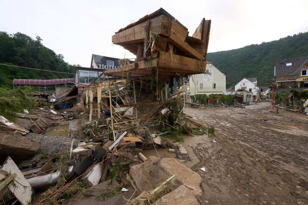 Numerous buildings in Altenahr are damaged by the storm. Heavy rain led to extreme flooding. 