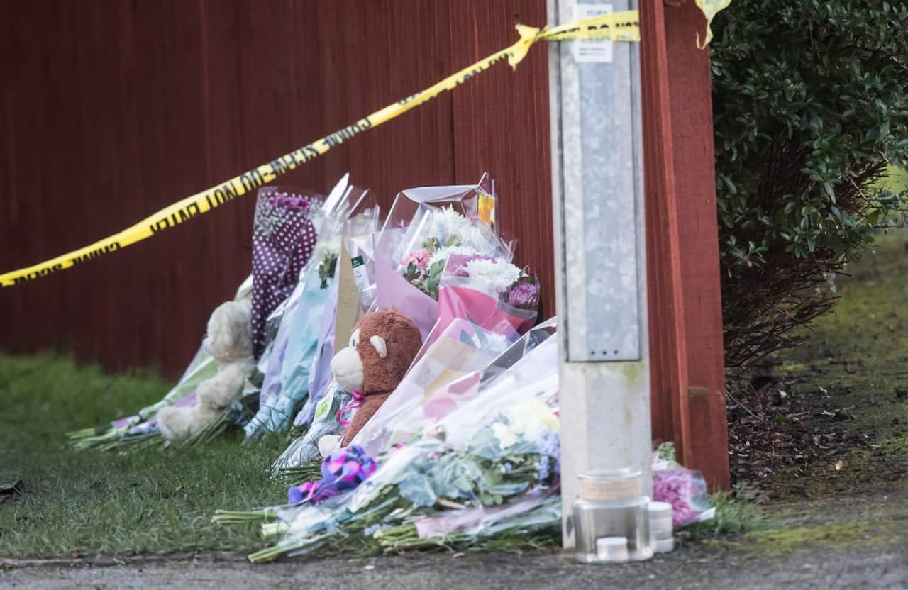 Floral tributes near Alness Drive in the Woodthorpe area of York, after a teenager was remanded into secure accommodation after being charged