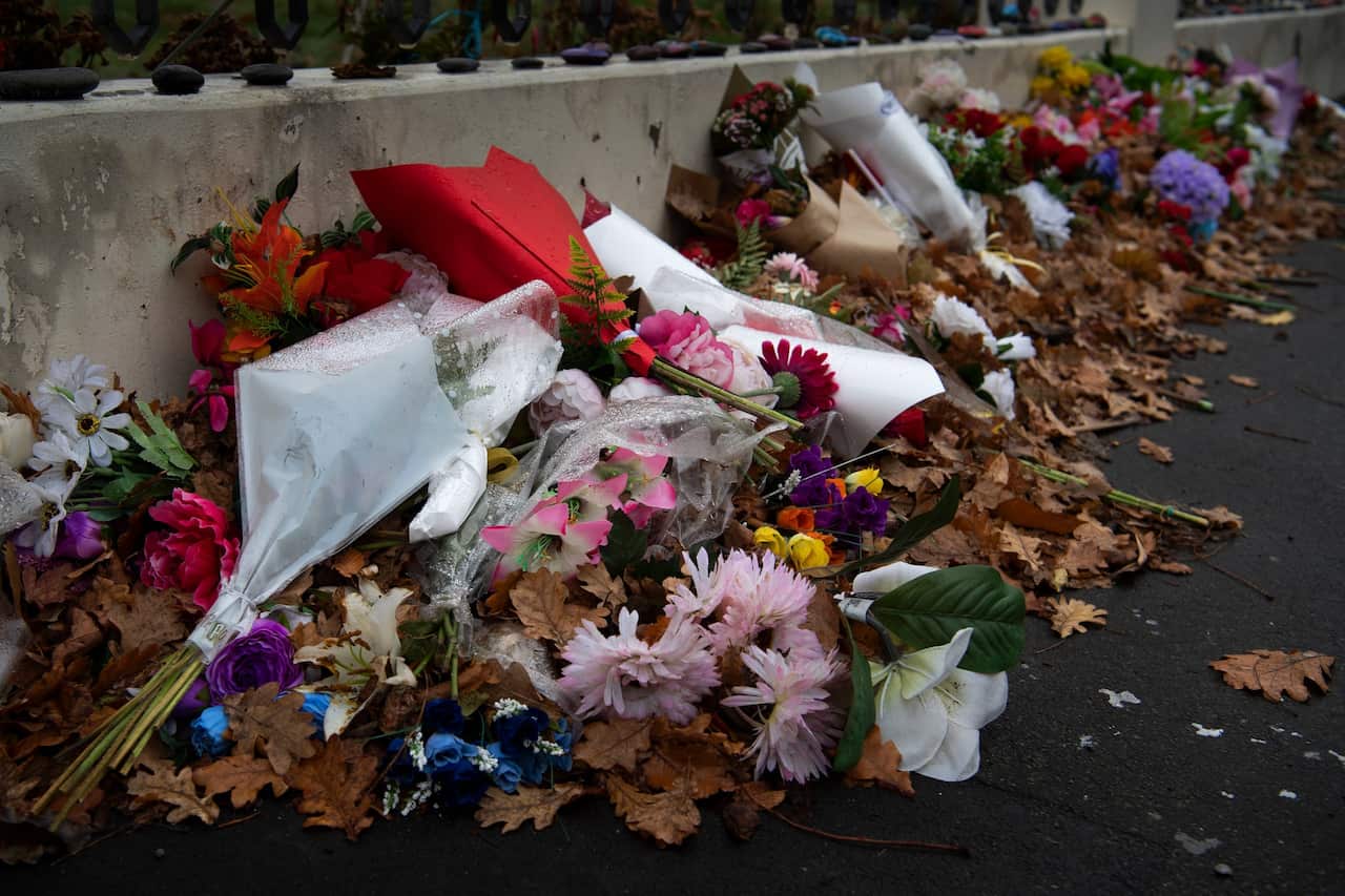 A makeshift memorial outside the Al Noor mosque this month.