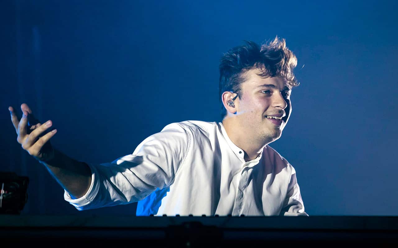 Flume performs at the Dockville-Festival in Hamburg, Germany.