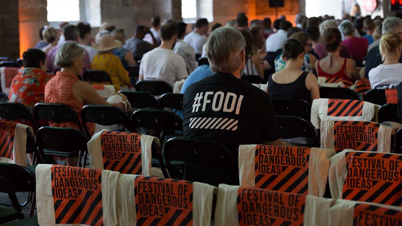 Participants at the Festival of Dangerous Ideas on Sydney's Cockatoo Island.