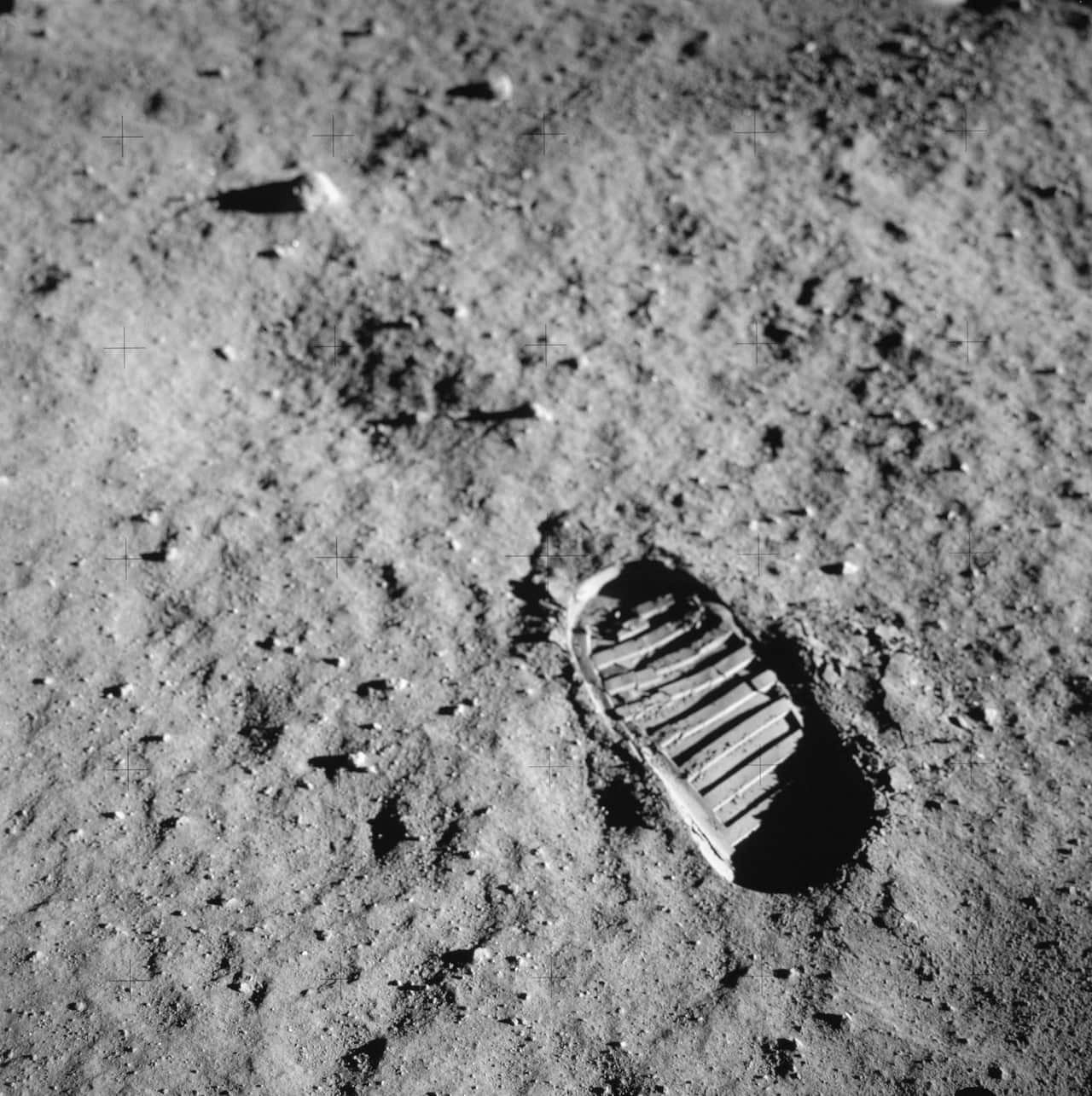 A footprint on the surface of the moon (NASA)