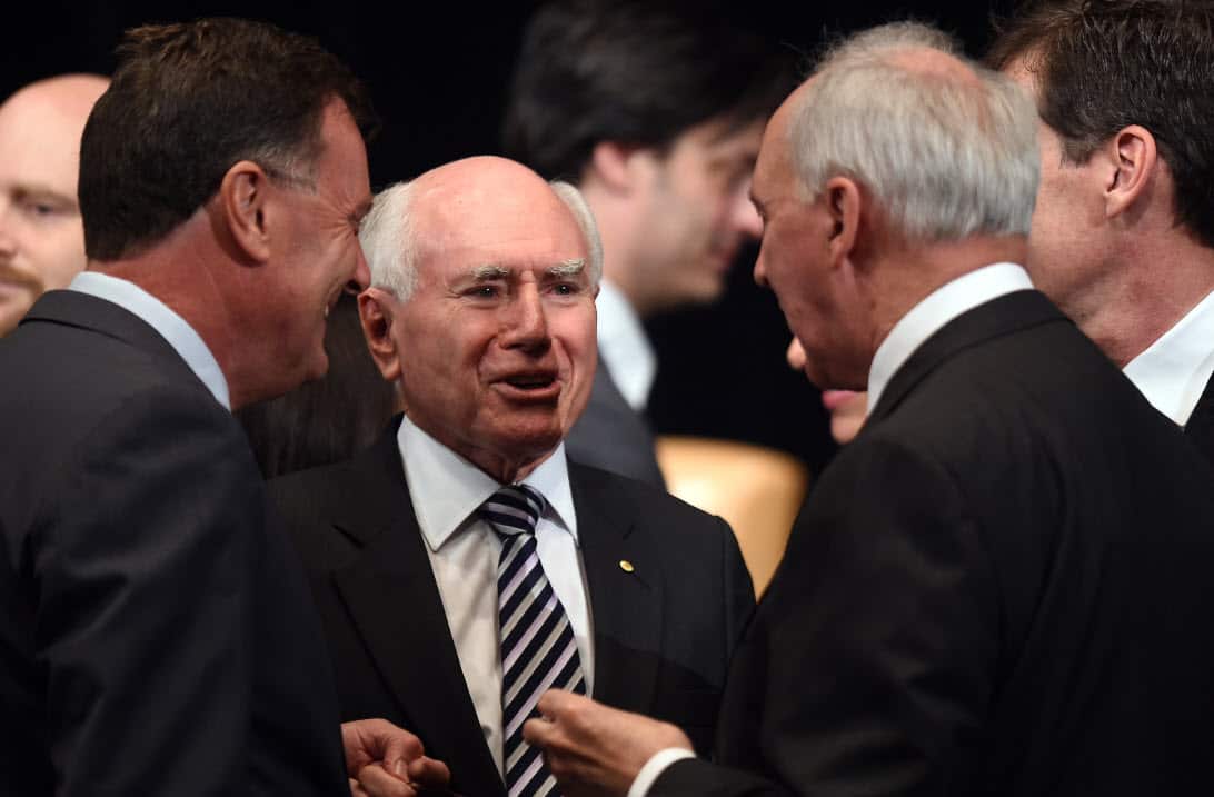 Big men, small talk: Former PMs John Howard and Paul Keating (AAP)