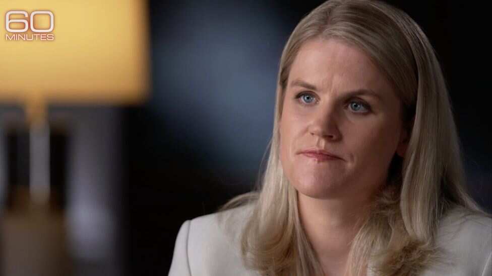 Whistleblower Frances Haugen in an interview with 60 Minutes. 