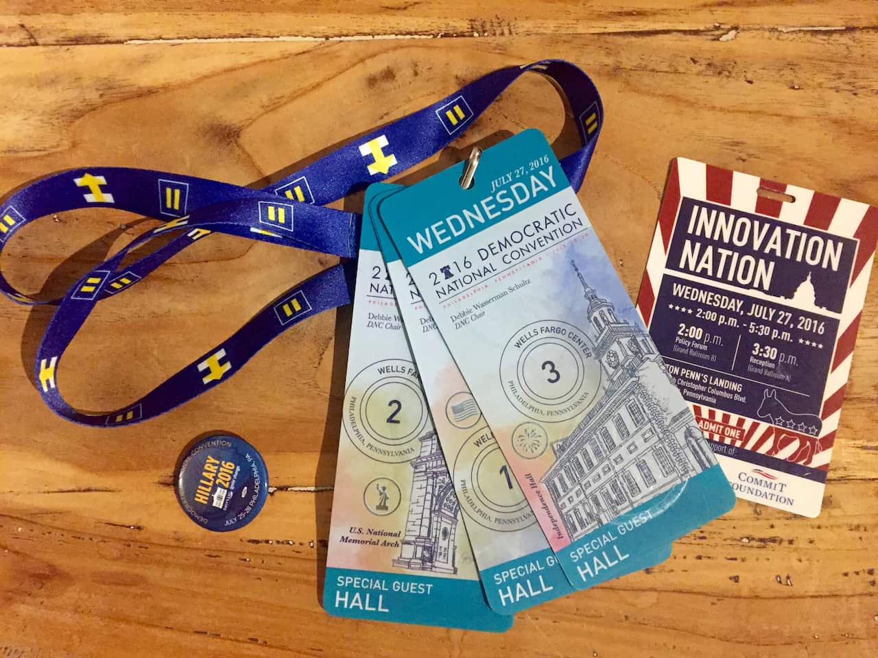 Credentials to the Democratic National Convention.