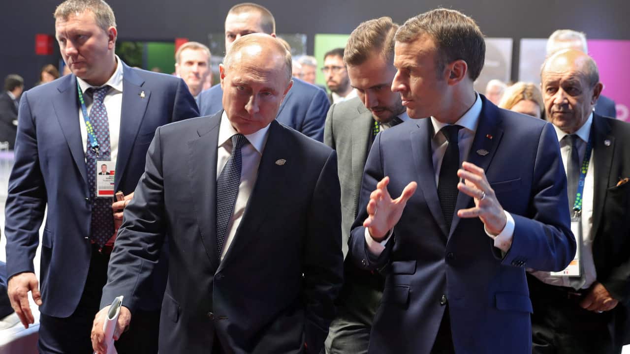 French President Emmanuel Macron and Russian President Vladimir Putin meet on the sidelines of the G20 summit.