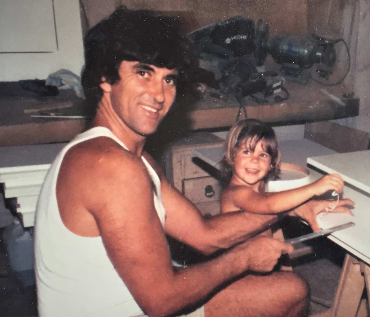 Bernadette as a child with her father Gary.