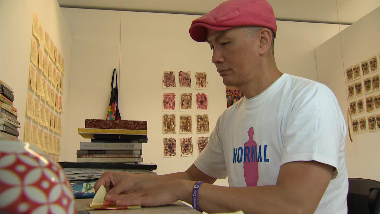 Jayanto Tan says he can comfortably and openly express his sexuality through his art.