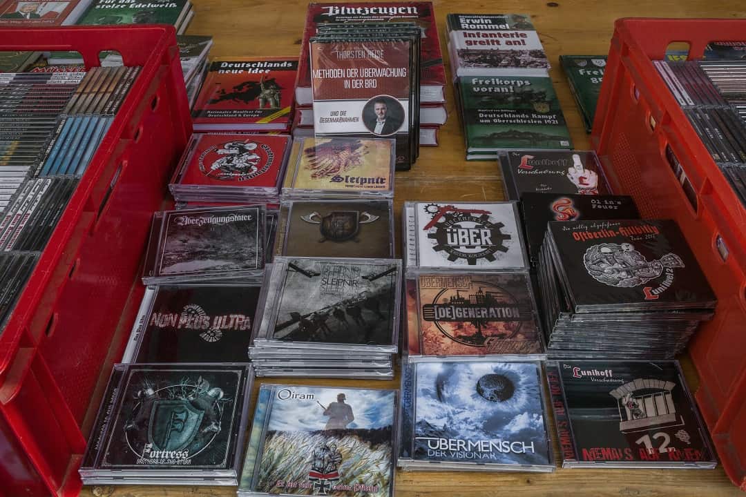 CDs and books on sale at a booth during the eighth annual Eichsfeld Day.