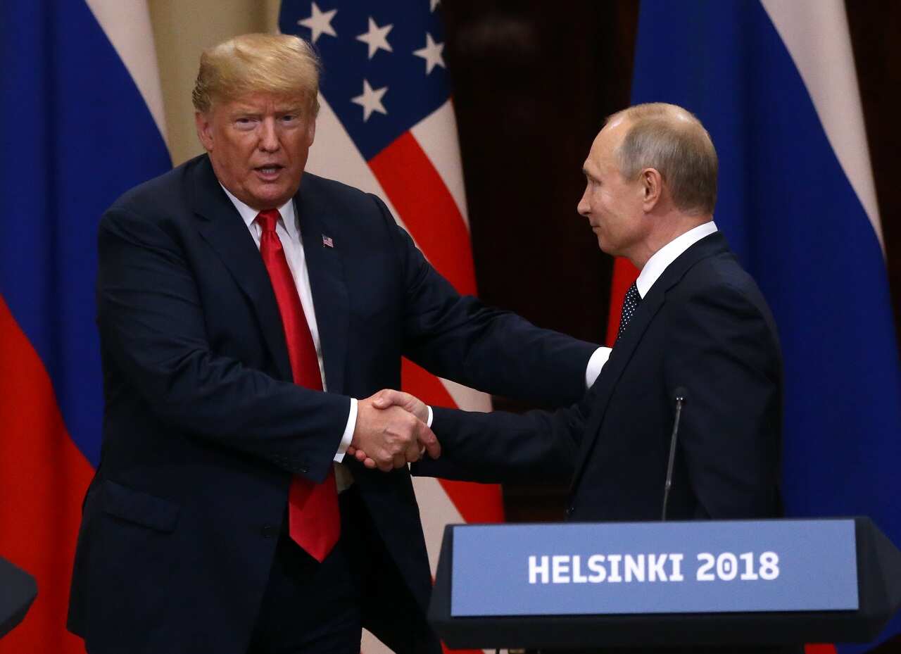 The two leaders meet in Helsinki in 2018.